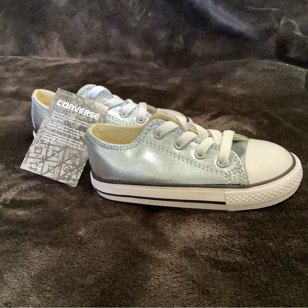 Brand New 7T Converse Shoes Metallic